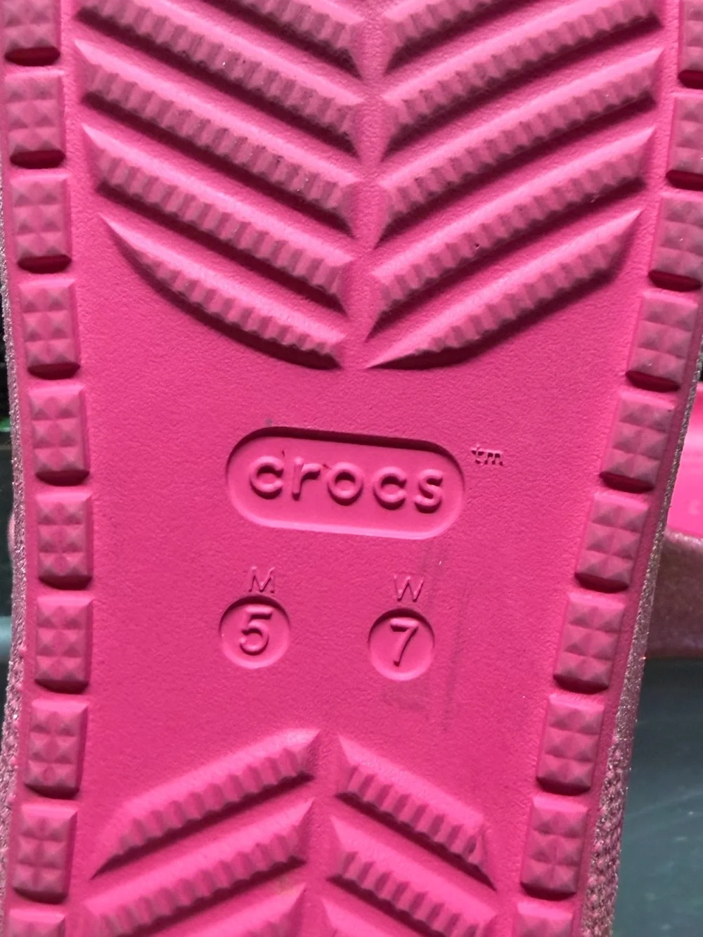 CROCS Kids Glitter Pink Slide Sandals with Sun Charm